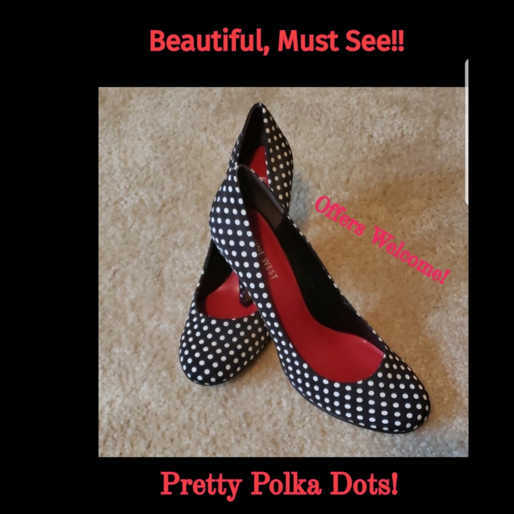 👠Nine West Black/White heels,Size 8, NWOT, Nice!